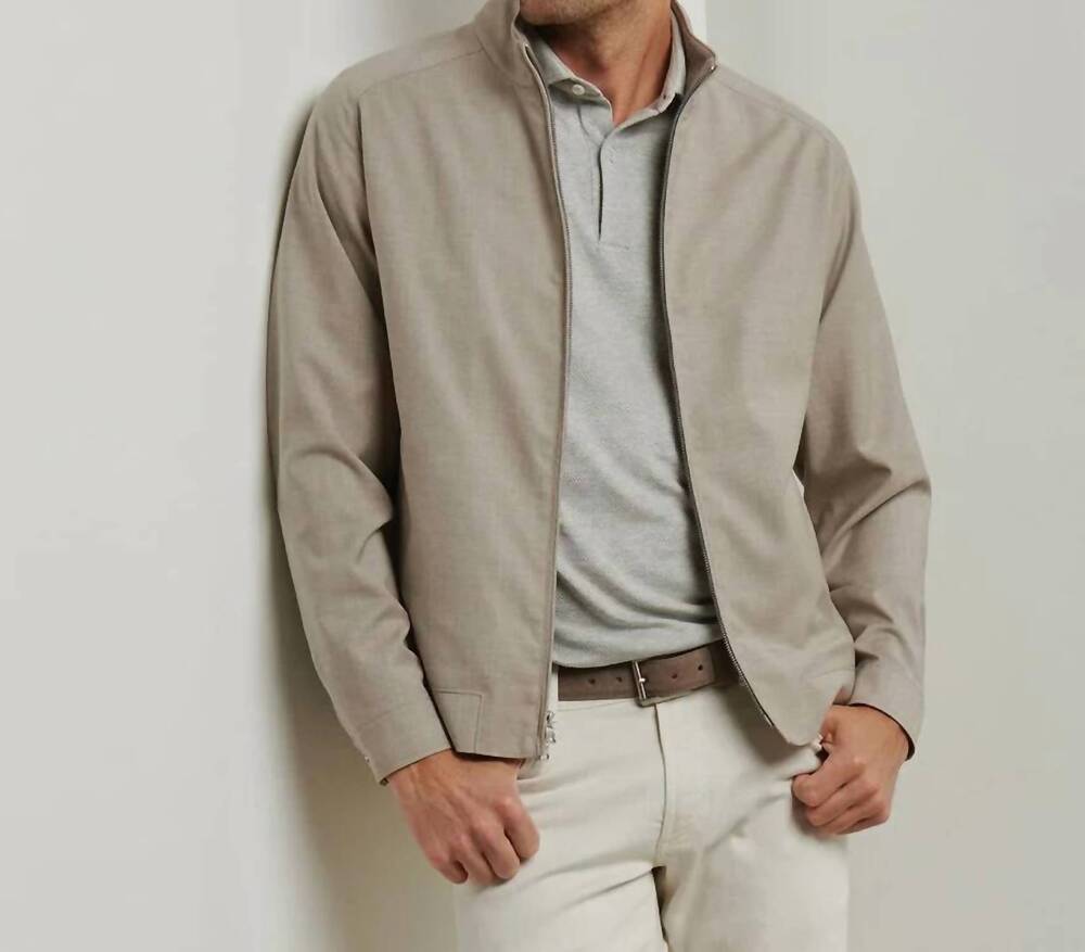 NEW PETER MILLAR excursion lite bomber jacket in dark sand